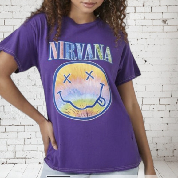 Forever 21 Tops - Nirvana Graphic Distressed / Ripped Tee ~ NWOT